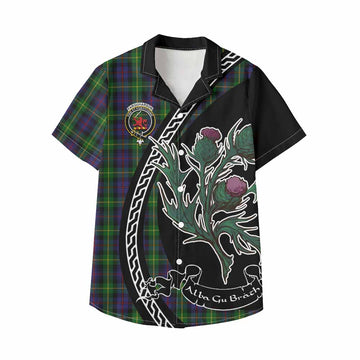 Farquharson Family Crest Tartan Kid Hawaiian Shirt Alba Thistle Inspired - Tartan Vibes Clothing