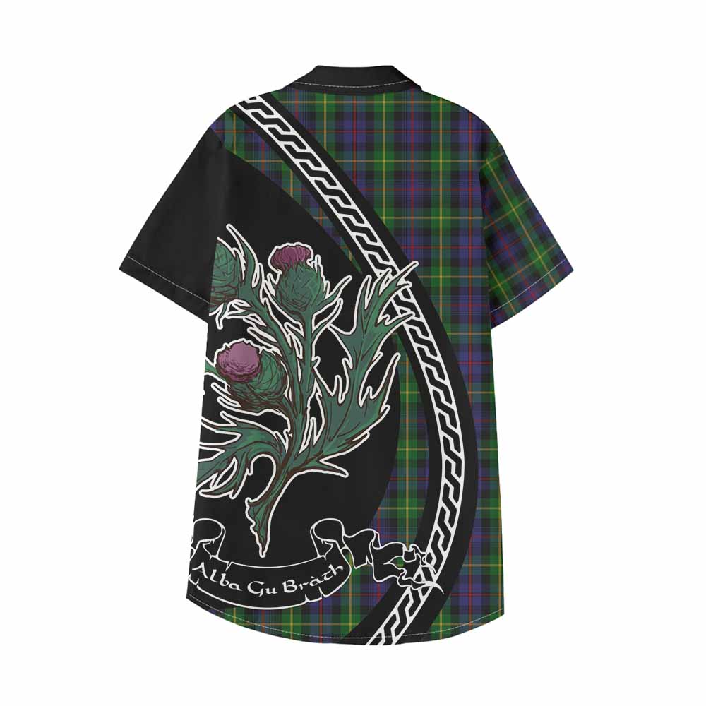 Farquharson Family Crest Tartan Kid Hawaiian Shirt Alba Thistle Inspired - Tartan Vibes Clothing