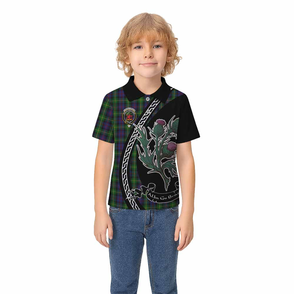 Farquharson Family Crest Tartan Kid Polo Shirt Alba Thistle Inspired - Tartan Vibes Clothing