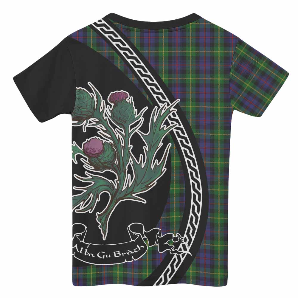 Farquharson Family Crest Tartan Kid T-shirt Alba Thistle Inspired - Tartan Vibes Clothing