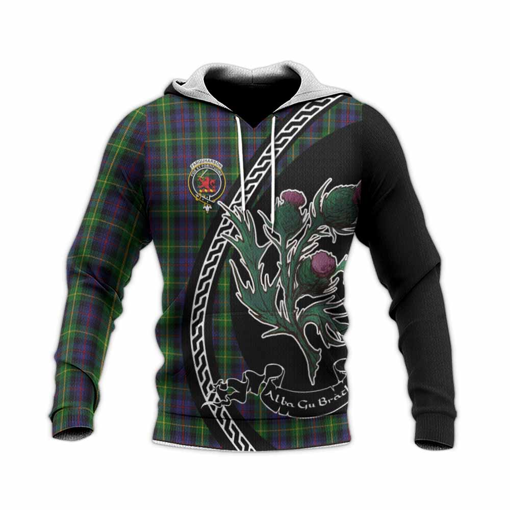 Farquharson Family Crest Tartan Knitted Hoodie Alba Thistle Inspired - Tartan Vibes Clothing