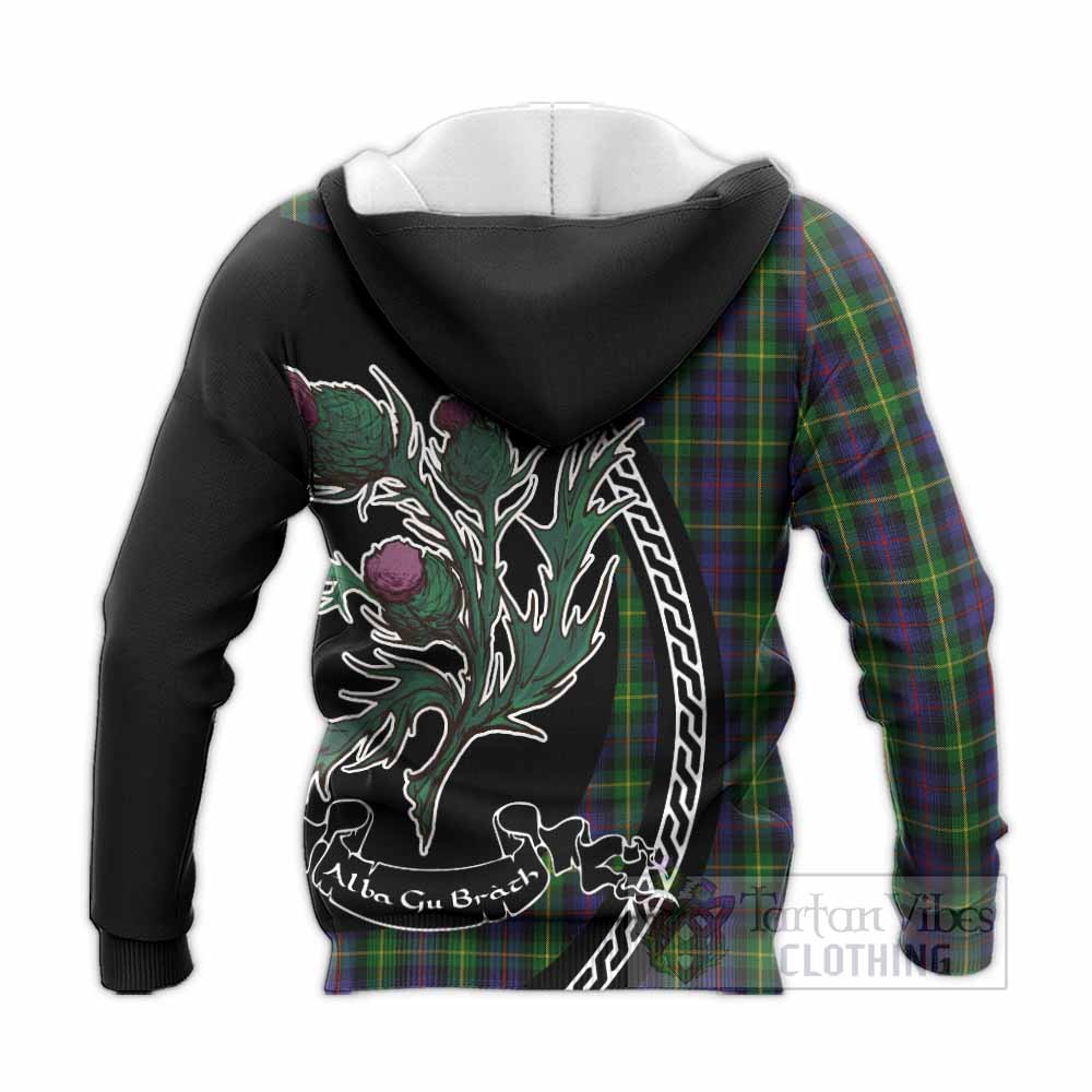 Farquharson Family Crest Tartan Knitted Hoodie Alba Thistle Inspired - Tartan Vibes Clothing