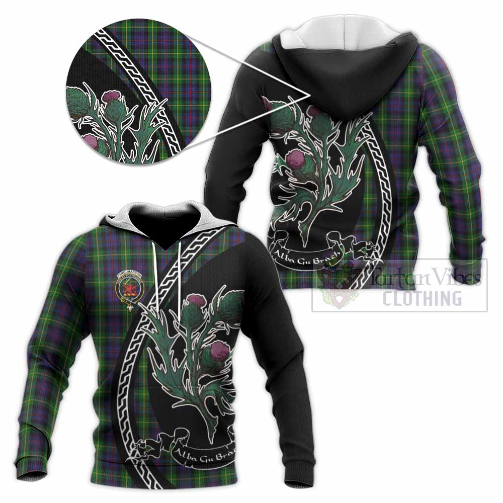 Farquharson Family Crest Tartan Knitted Hoodie Alba Thistle Inspired - Tartan Vibes Clothing