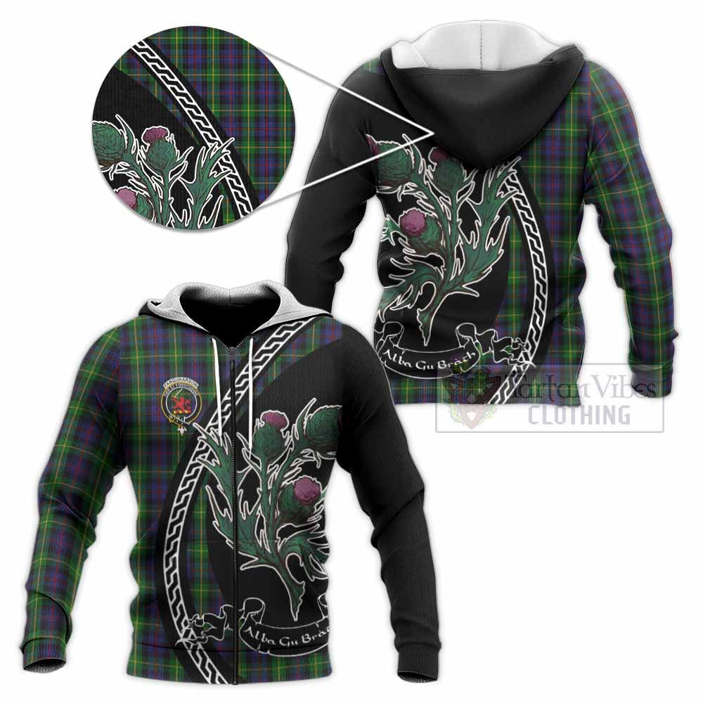 Farquharson Family Crest Tartan Knitted Hoodie Alba Thistle Inspired - Tartan Vibes Clothing
