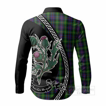 Farquharson Family Crest Tartan Long Sleeve Button Shirts Alba Thistle Inspired