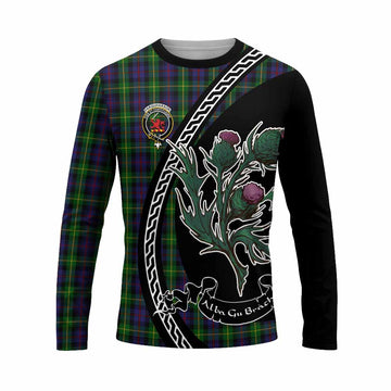 Farquharson Family Crest Tartan Long Sleeve T-Shirt Alba Thistle Inspired - Tartan Vibes Clothing