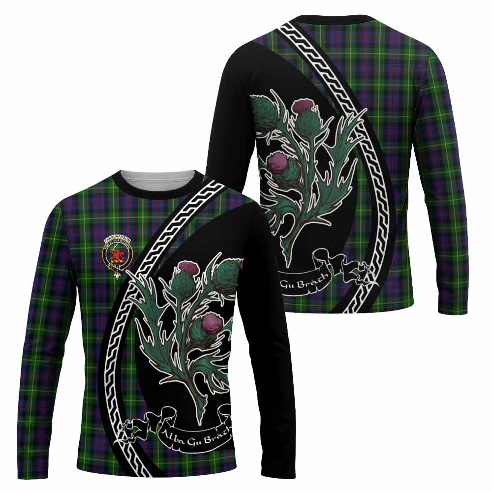 Farquharson Family Crest Tartan Long Sleeve T-Shirt Alba Thistle Inspired - Tartan Vibes Clothing