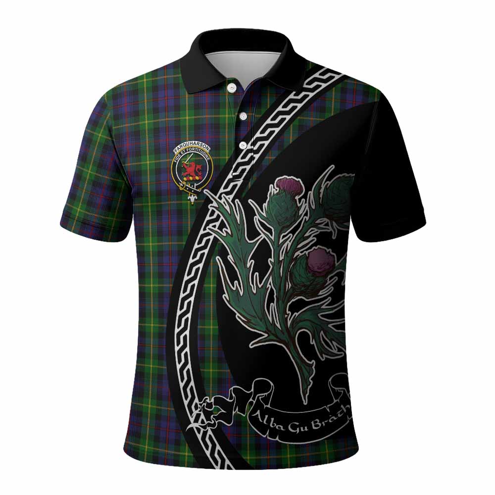 Farquharson Family Crest Tartan Polo Shirt Alba Thistle Inspired - Tartan Vibes Clothing