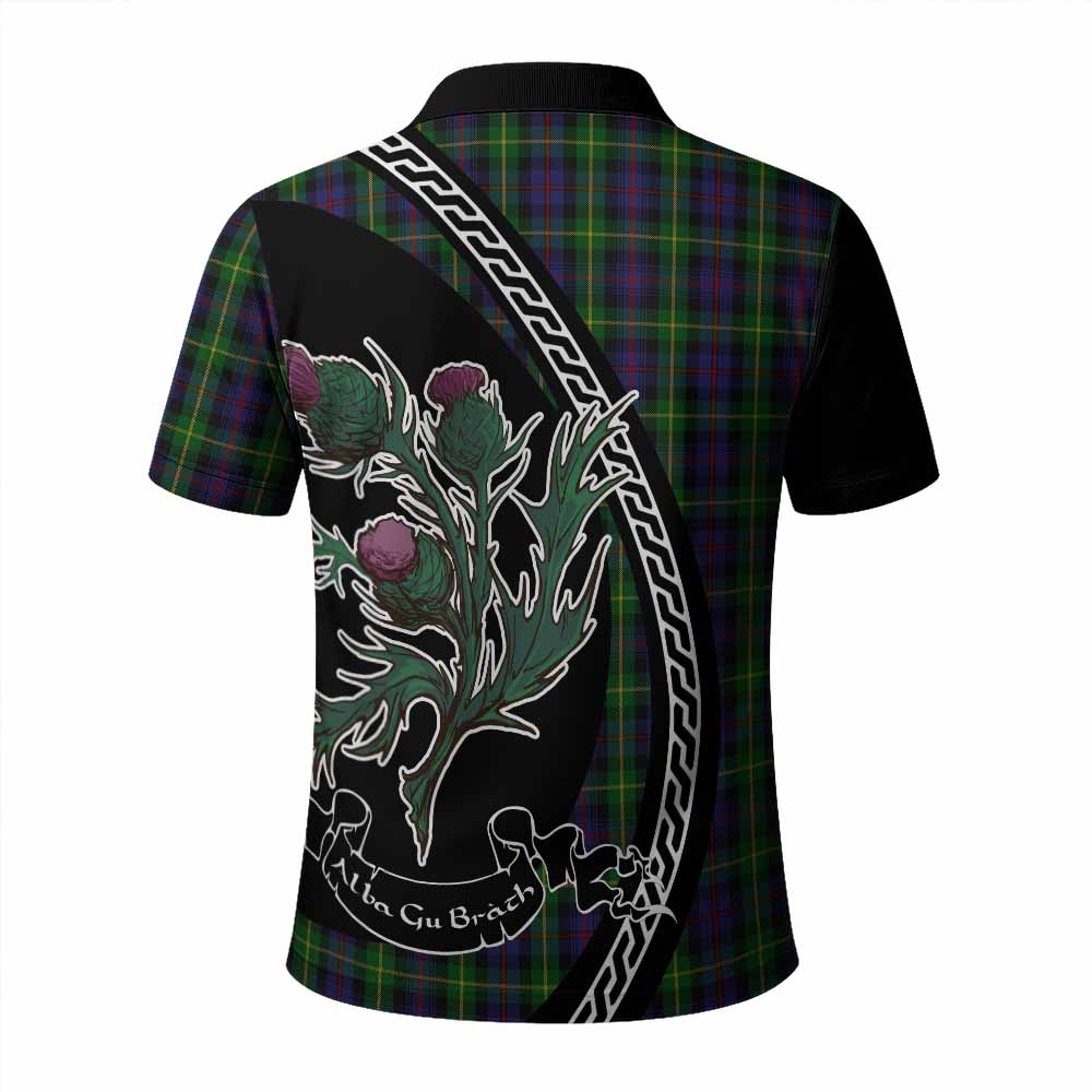 Farquharson Family Crest Tartan Polo Shirt Alba Thistle Inspired - Tartan Vibes Clothing