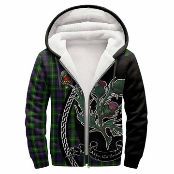 Farquharson Family Crest Tartan Sherpa Hoodie Alba Thistle Inspired