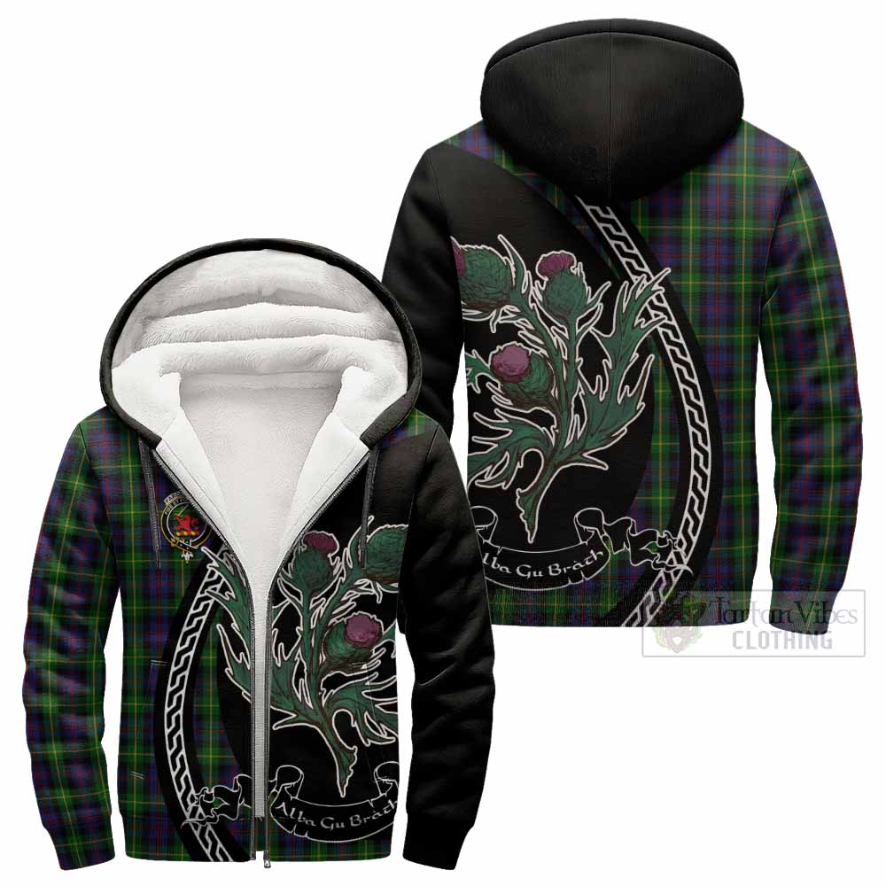 Farquharson Family Crest Tartan Sherpa Hoodie Alba Thistle Inspired - Tartan Vibes Clothing