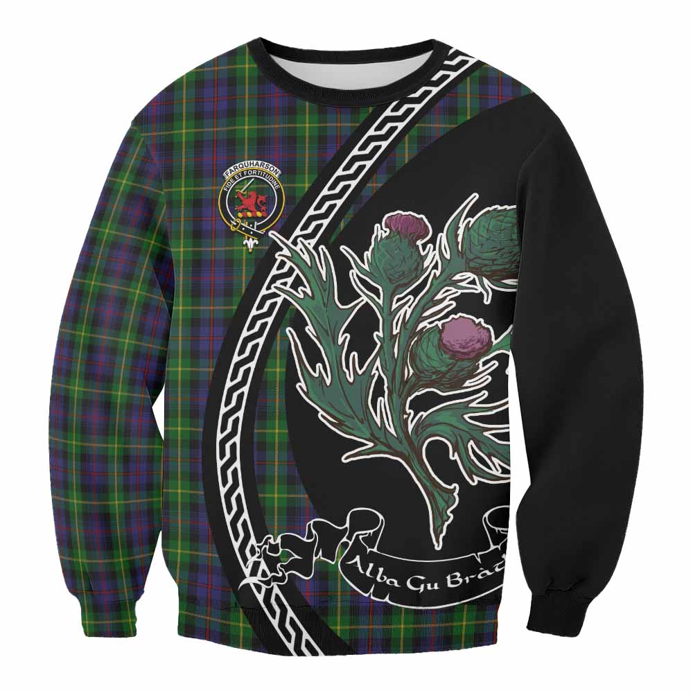 Farquharson Family Crest Tartan Sweatshirt Alba Thistle Inspired - Tartan Vibes Clothing
