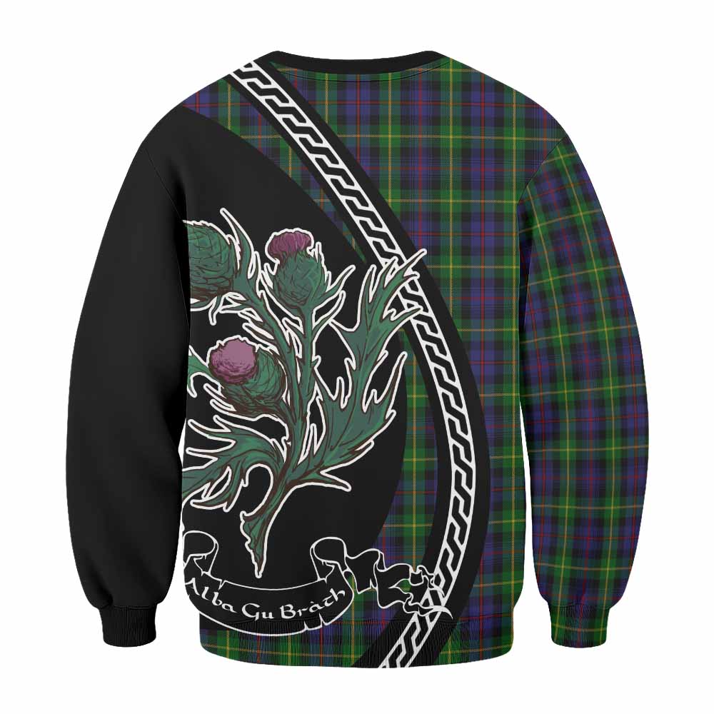 Farquharson Family Crest Tartan Sweatshirt Alba Thistle Inspired - Tartan Vibes Clothing