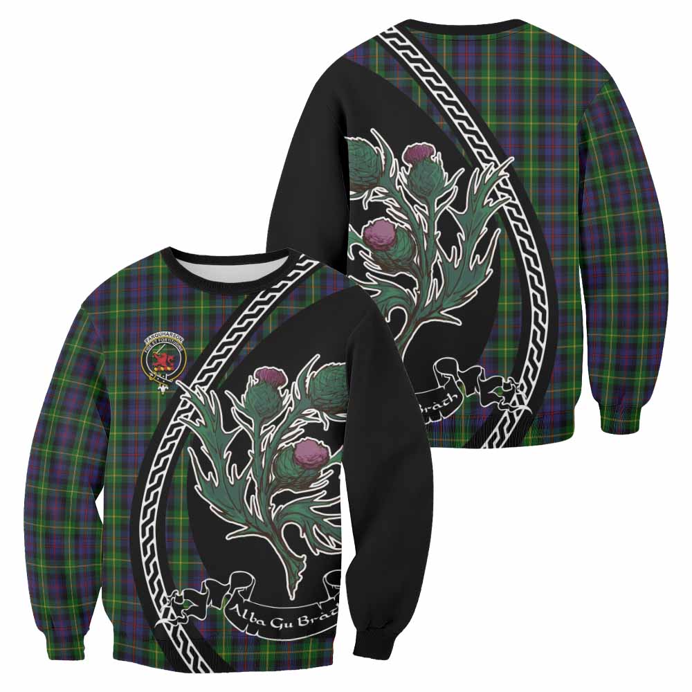 Farquharson Family Crest Tartan Sweatshirt Alba Thistle Inspired - Tartan Vibes Clothing