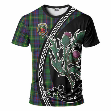 Farquharson Family Crest Tartan T-Shirt Alba Thistle Inspired