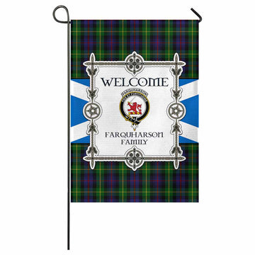 Farquharson Family Crest Tartan Welcome Garden Flag Saltire Harmony Style