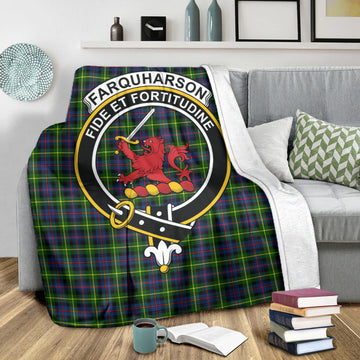 Farquharson Modern Tartan Blanket with Family Crest