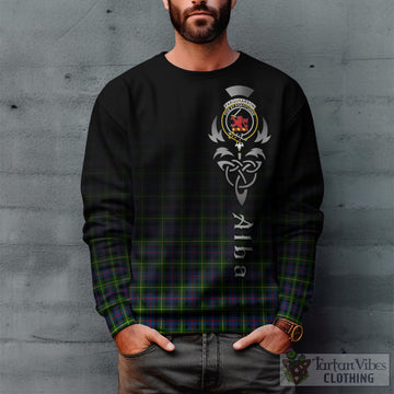 Farquharson Modern Tartan Sweatshirt Featuring Alba Gu Brath Family Crest Celtic Inspired