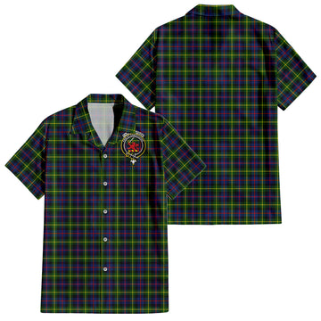 farquharson-modern-tartan-short-sleeve-button-down-shirt-with-family-crest