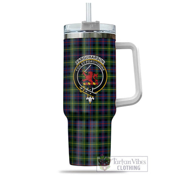 Farquharson Modern Tartan and Family Crest Tumbler with Handle