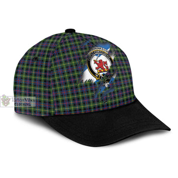 Farquharson Modern Tartan Classic Cap with Family Crest In Me Style