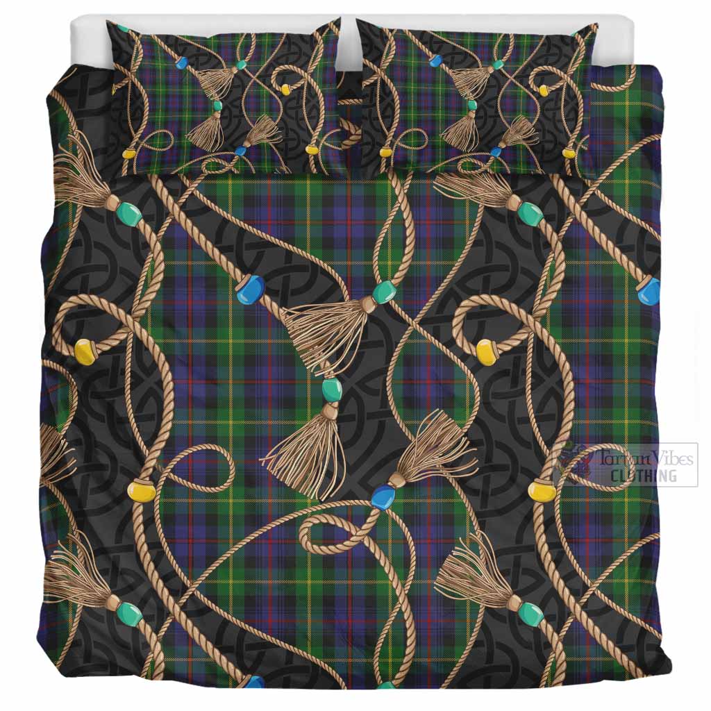 Farquharson Scottish Tartan Twisted Ropes Stylized Bedding Set UK Bedding Set UK Super King 104*94 inch - Tartan Vibes Clothing