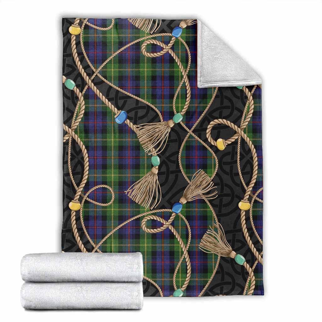 Farquharson Scottish Tartan Twisted Ropes Stylized Blanket X-Large 59 x 79 inches 150 x 200 cm - Tartan Vibes Clothing