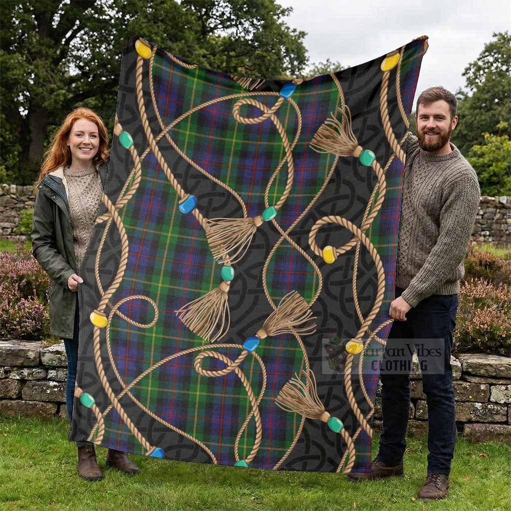 Farquharson Scottish Tartan Twisted Ropes Stylized Blanket - Tartan Vibes Clothing