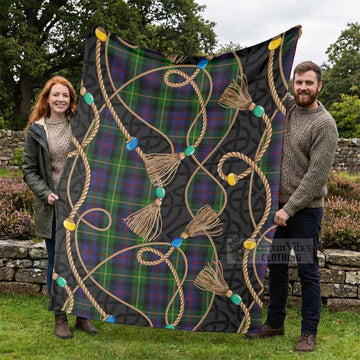 Farquharson Scottish Tartan Twisted Ropes Stylized Blanket - Tartan Vibes Clothing
