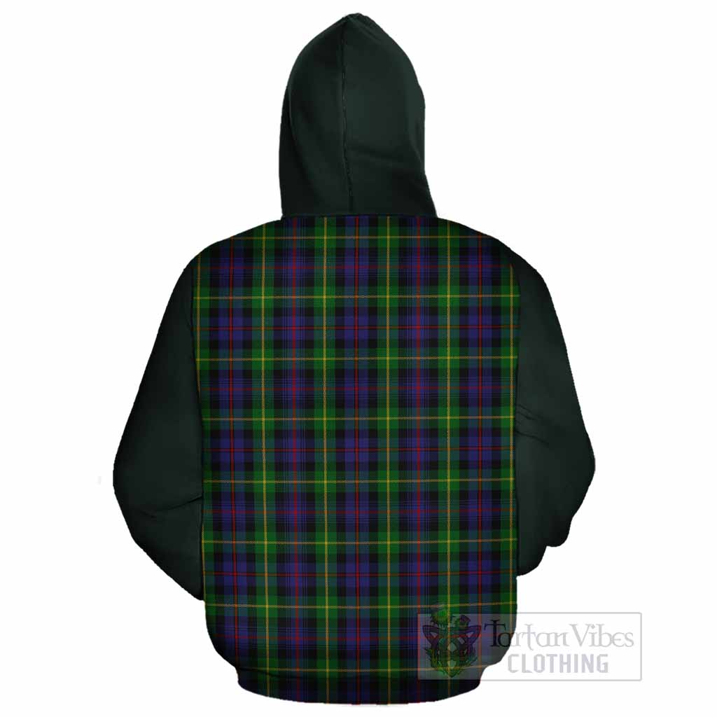 Farquharson Tartan Accent Cotton Hoodie with Family Crest
