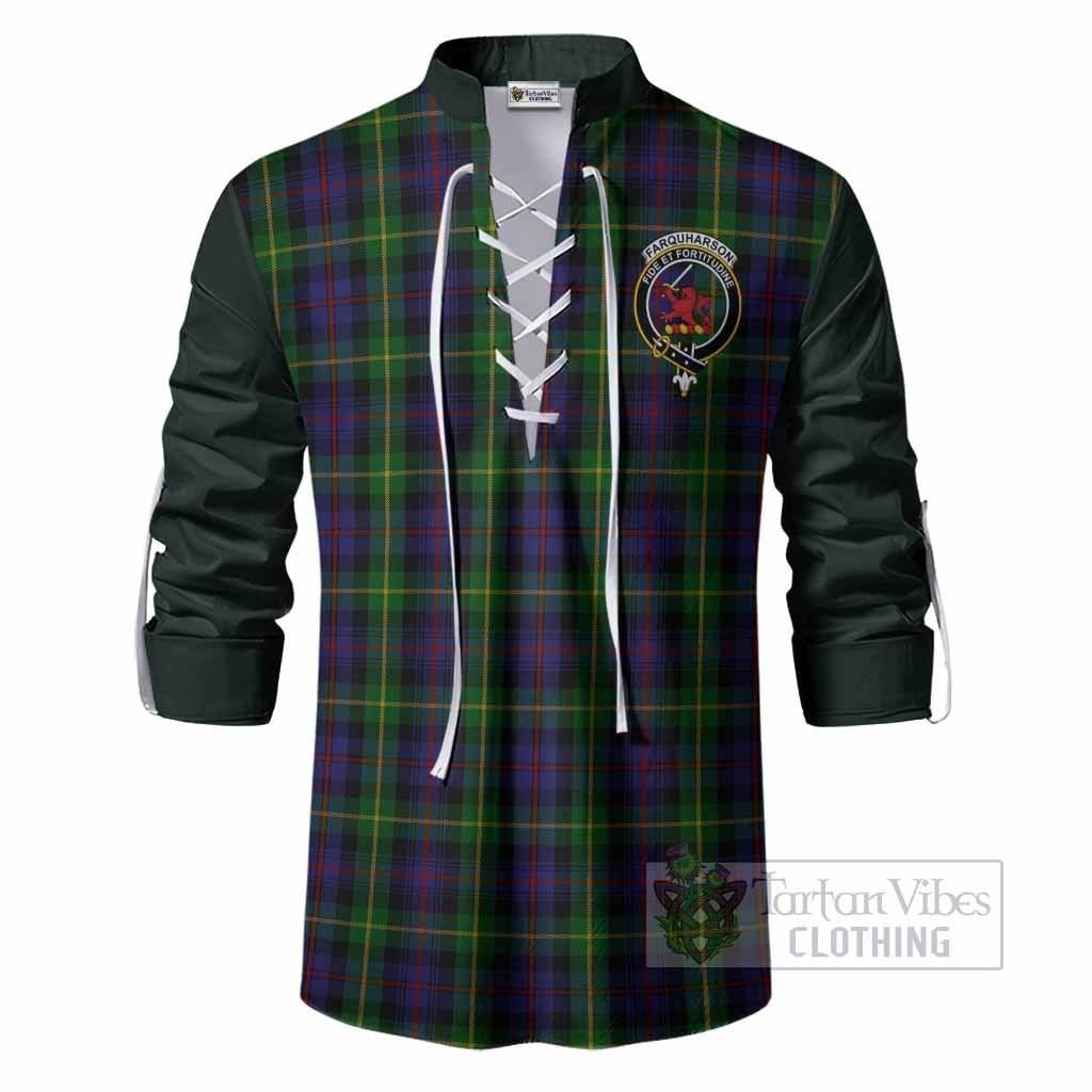 Farquharson Tartan Accent Ghillie Shirt with Family Crest