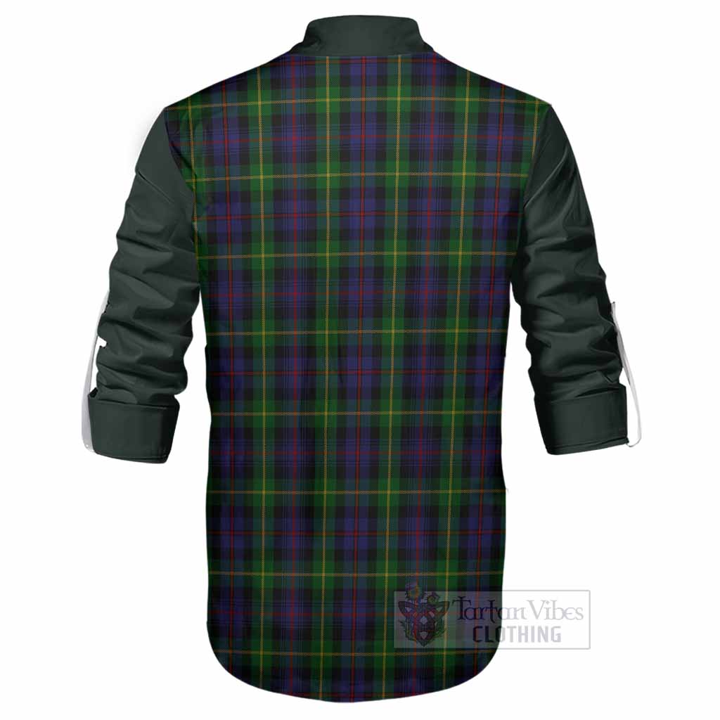 Farquharson Tartan Accent Ghillie Shirt with Family Crest