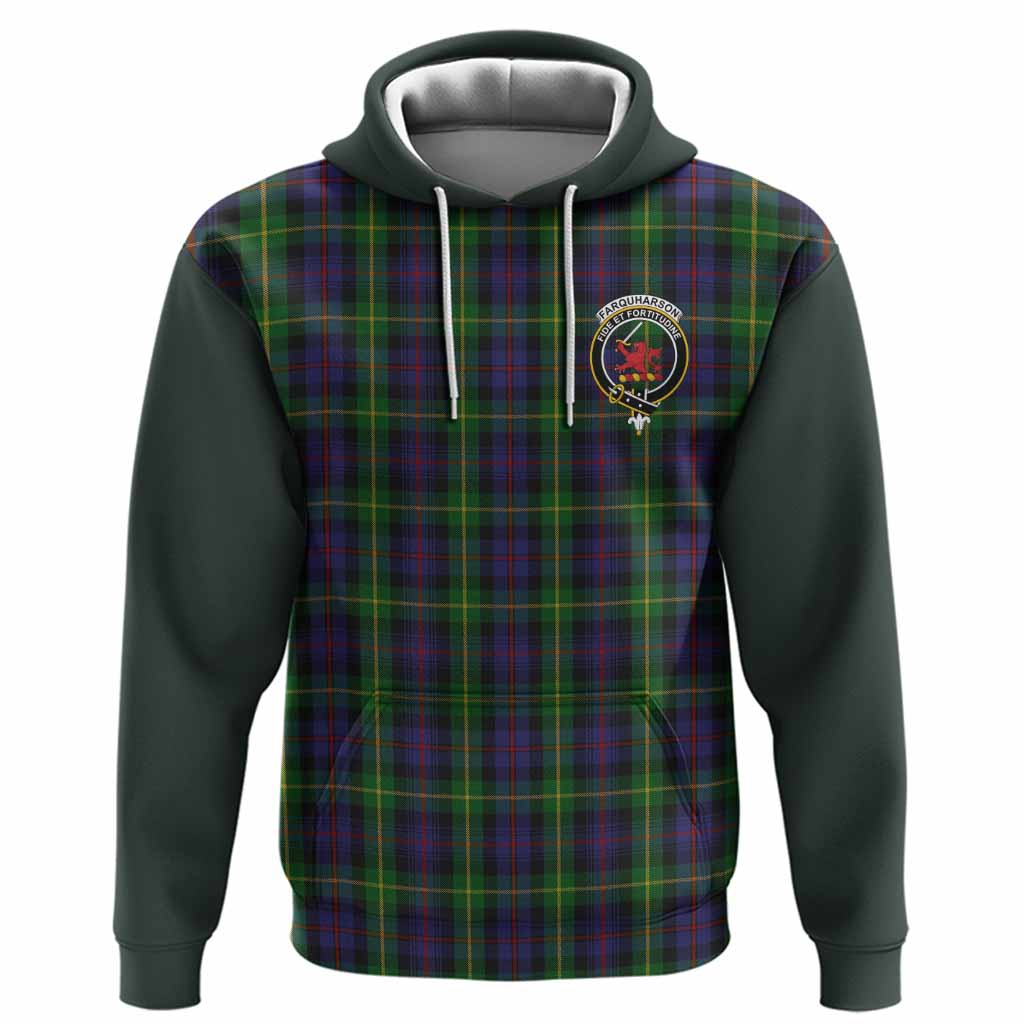 Farquharson Tartan Accent Hoodie with Family Crest