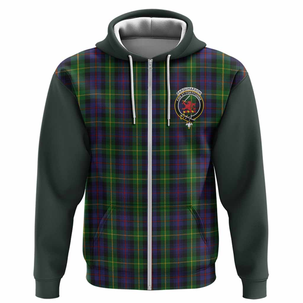 Farquharson Tartan Accent Hoodie with Family Crest