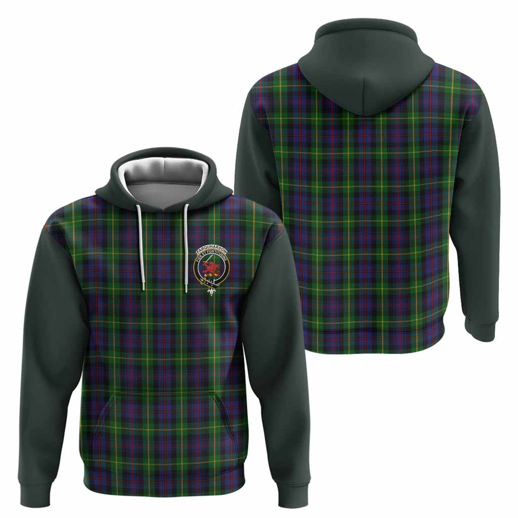 Farquharson Tartan Accent Hoodie with Family Crest
