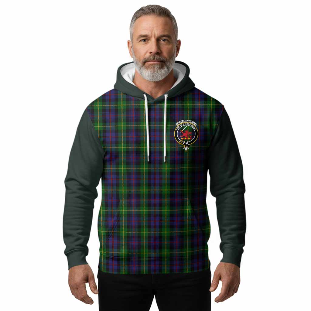 Farquharson Tartan Accent Hoodie with Family Crest