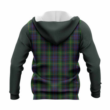Farquharson Tartan Accent Knitted Hoodie with Family Crest