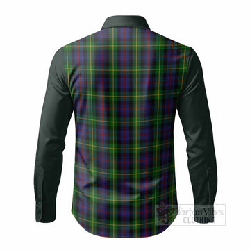 Farquharson Tartan Accent Long Sleeve Button Shirts with Family Crest