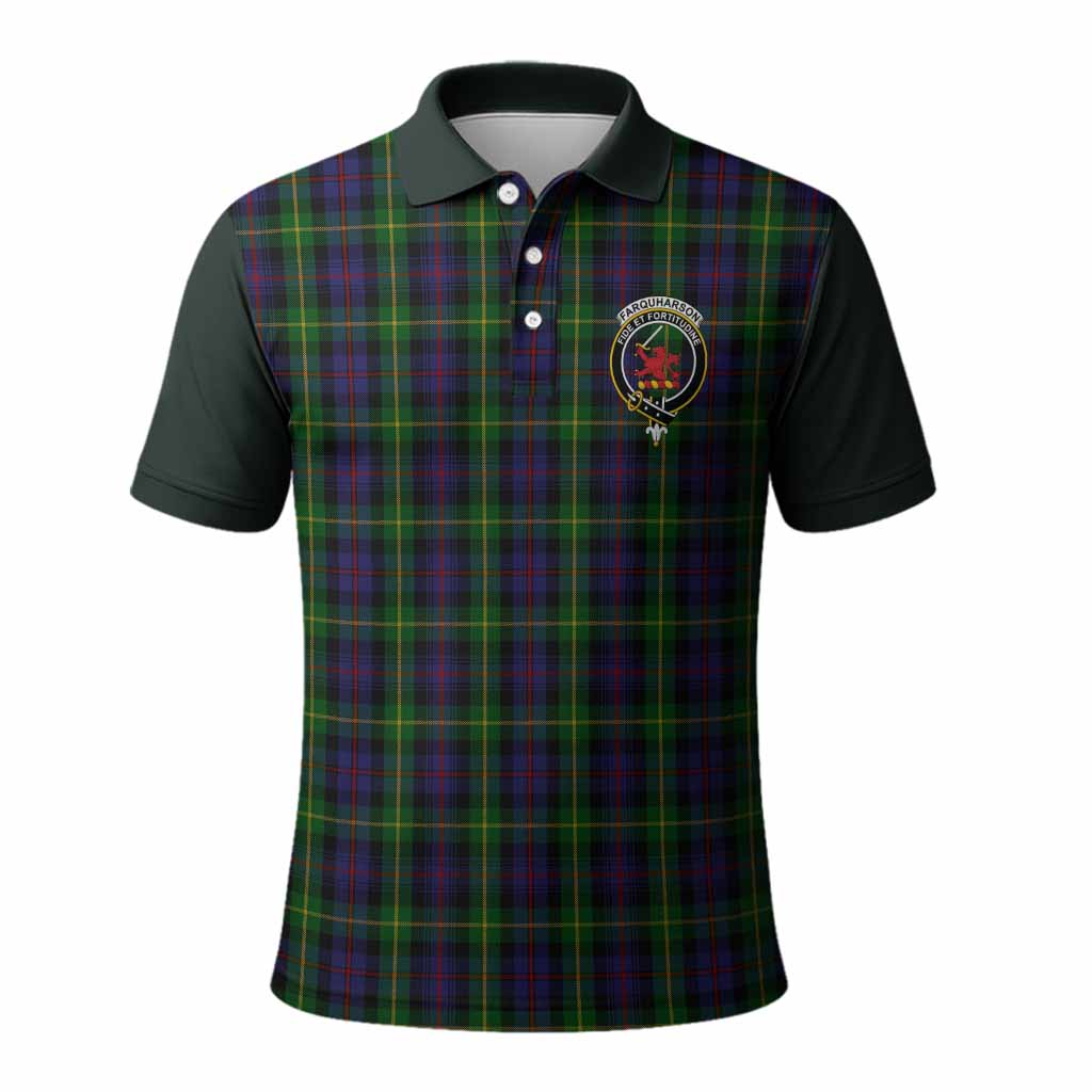 Farquharson Tartan Accent Polo Shirt with Family Crest