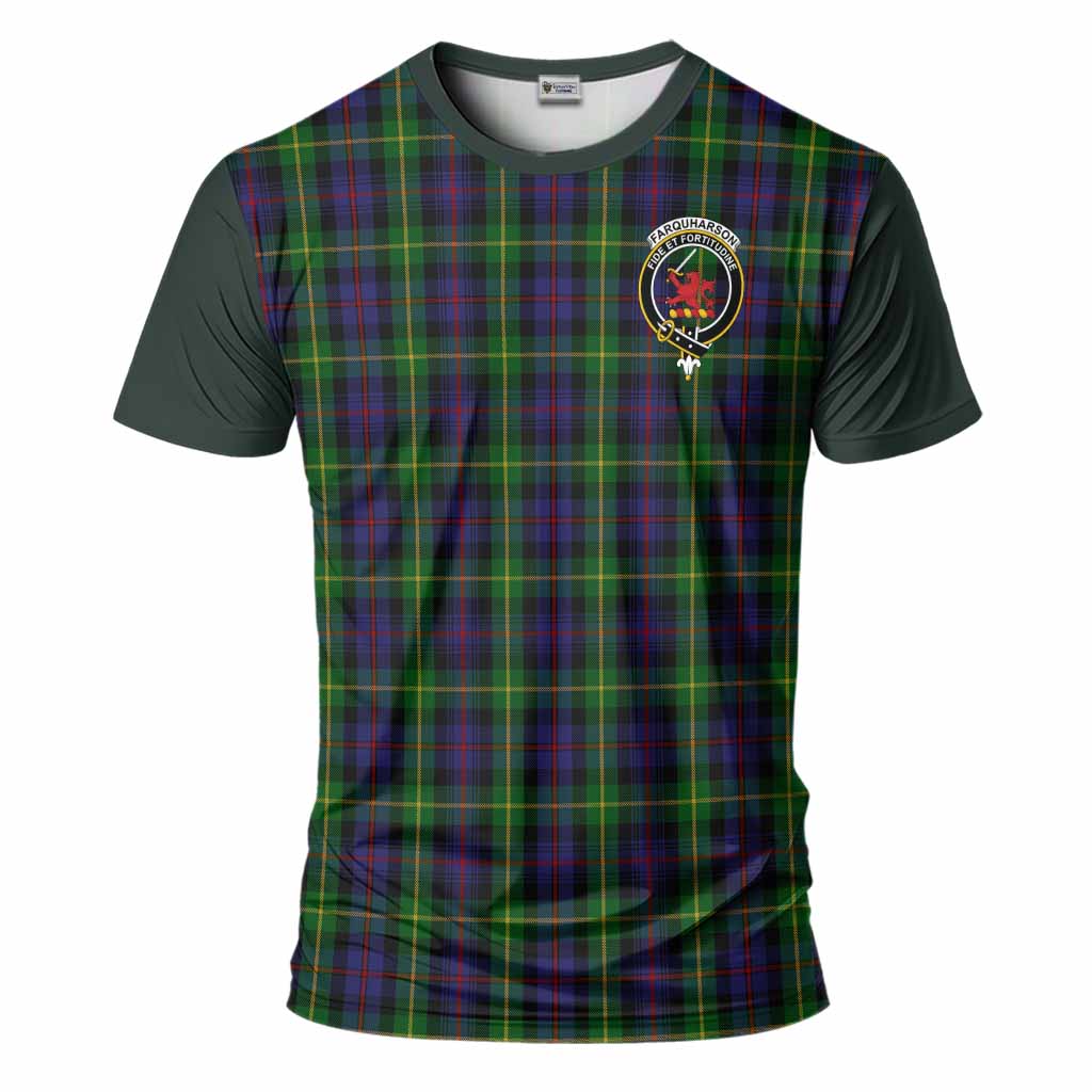 Farquharson Tartan Accent T-Shirt with Family Crest