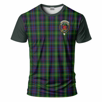 Farquharson Tartan Accent T-Shirt with Family Crest