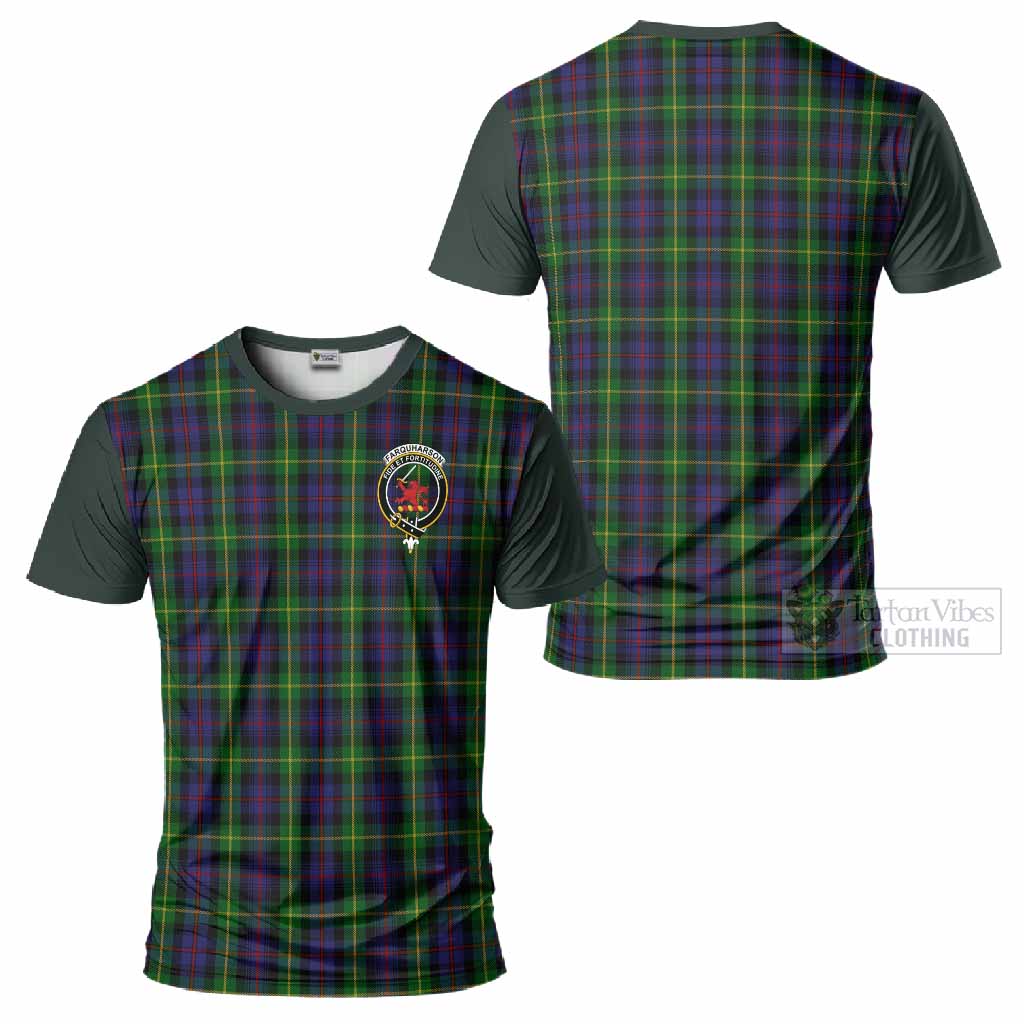 Farquharson Tartan Accent T-Shirt with Family Crest