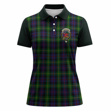 Farquharson Tartan Accent Women Polo Shirt with Family Crest