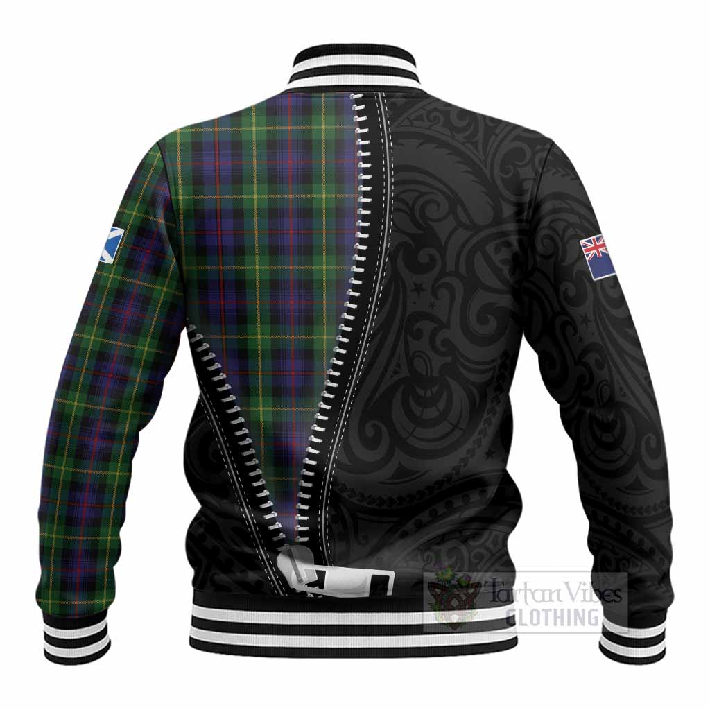 Farquharson Tartan Baseball Jacket New Zealand Pattern Unique Zipper Stylized