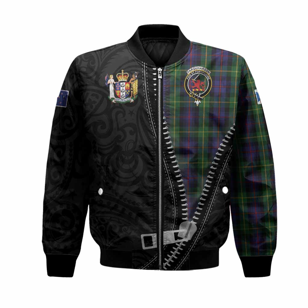 Farquharson Tartan Bomber Jacket New Zealand Pattern Unique Zipper Stylized