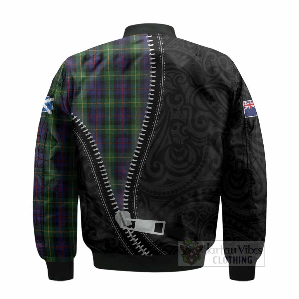 Farquharson Tartan Bomber Jacket New Zealand Pattern Unique Zipper Stylized