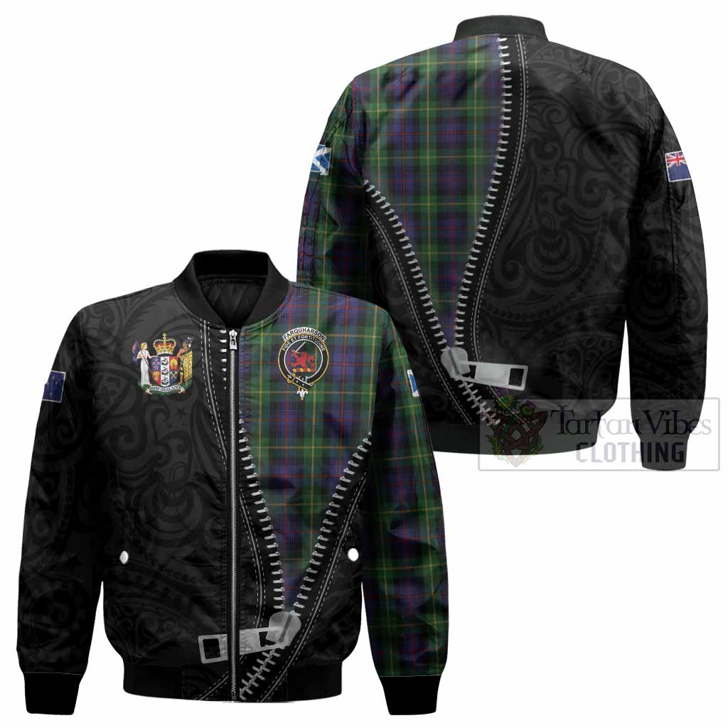Farquharson Tartan Bomber Jacket New Zealand Pattern Unique Zipper Stylized