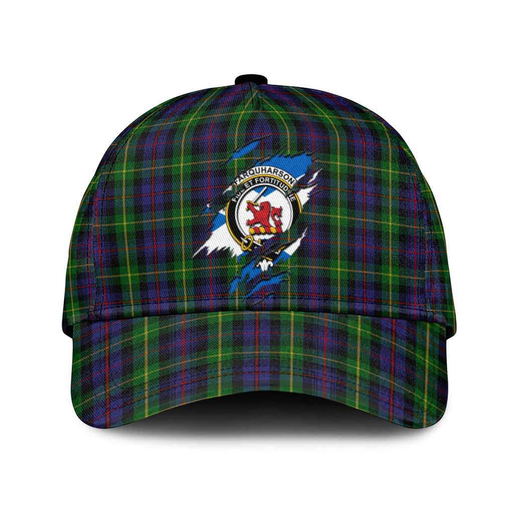 Farquharson Tartan Classic Cap with Family Crest In Me Style