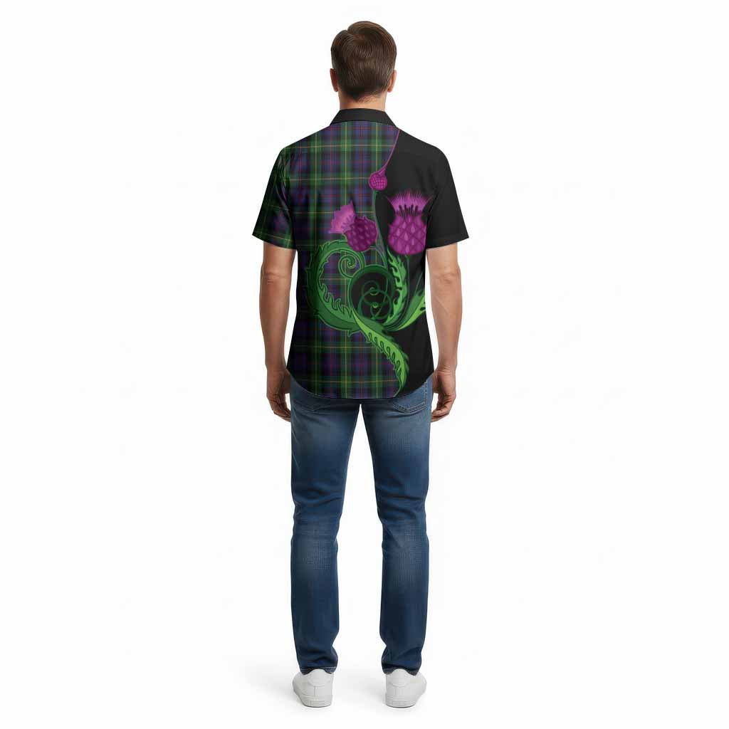 Farquharson Tartan Cotton Hawaiian Shirt Traditional Scottish Thistle