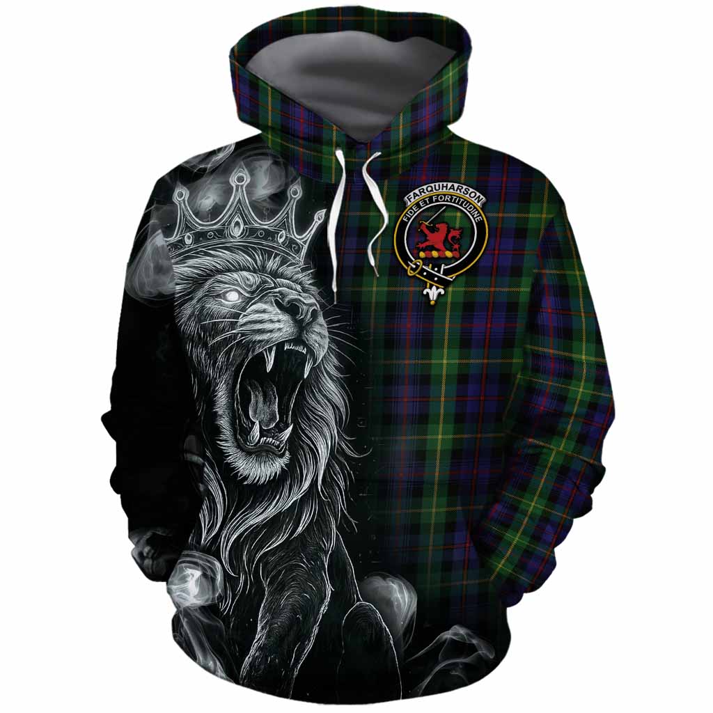 Farquharson Tartan Cotton Hoodie Roaring Lion Heritage